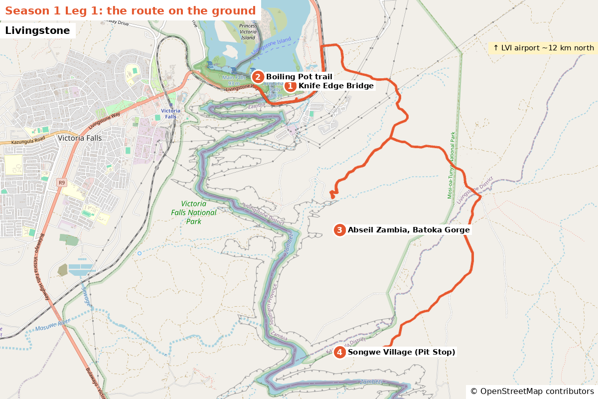 Leg 1 route map