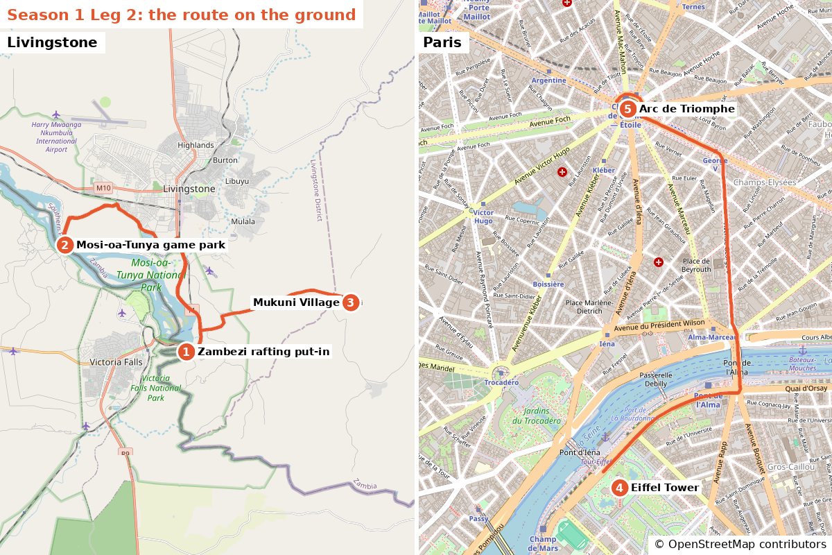 Leg 2 route map